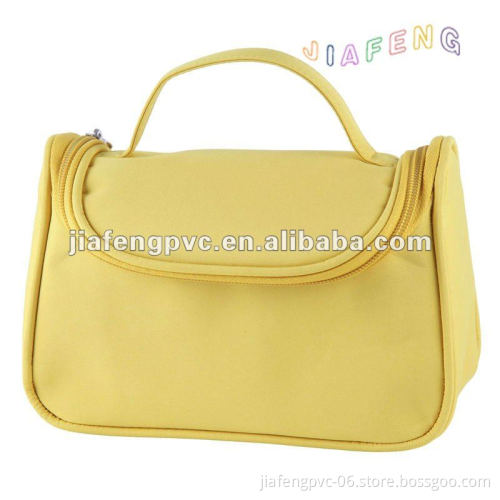 Zipper Flap Cover, Microfiber Cosmetics Makeup Bag with Handle